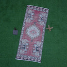 Red 2' x 4' small area rug with traditional design, handmade in Turkey – Gusti.