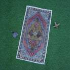 Blue 2' x 3' small handmade rug with traditional design, handmade in Turkey – Lida.