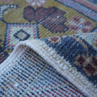 Additional view of the blue Turkish small handmade rug, hand-knotted in wool and cotton.