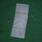 Pink 1' x 4' small rug with neutral design, handmade in Turkey – Phebe.