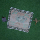 Pale Orange 1' x 2' small square rug with traditional design, handmade in Turkey – Nanice.