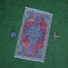 Red 2' x 3' small turkish rug with traditional design, handmade in Turkey – Valera.