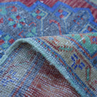 Additional view of the red small turkish rug, hand-knotted in wool and cotton.
