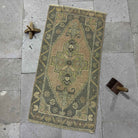Gray 2' x 3' small vintage rug with traditional design, handmade in Turkey – Zita.