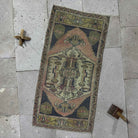 Navy blue 2' x 3' small vintage rug with traditional design, handmade in Turkey – Christi.