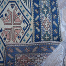 1970s red Turkish square vintage rug, hand-knotted weave and low pile.