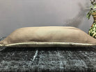 Close-up of the beige Turkish throw pillow showing traditional details, low pile.