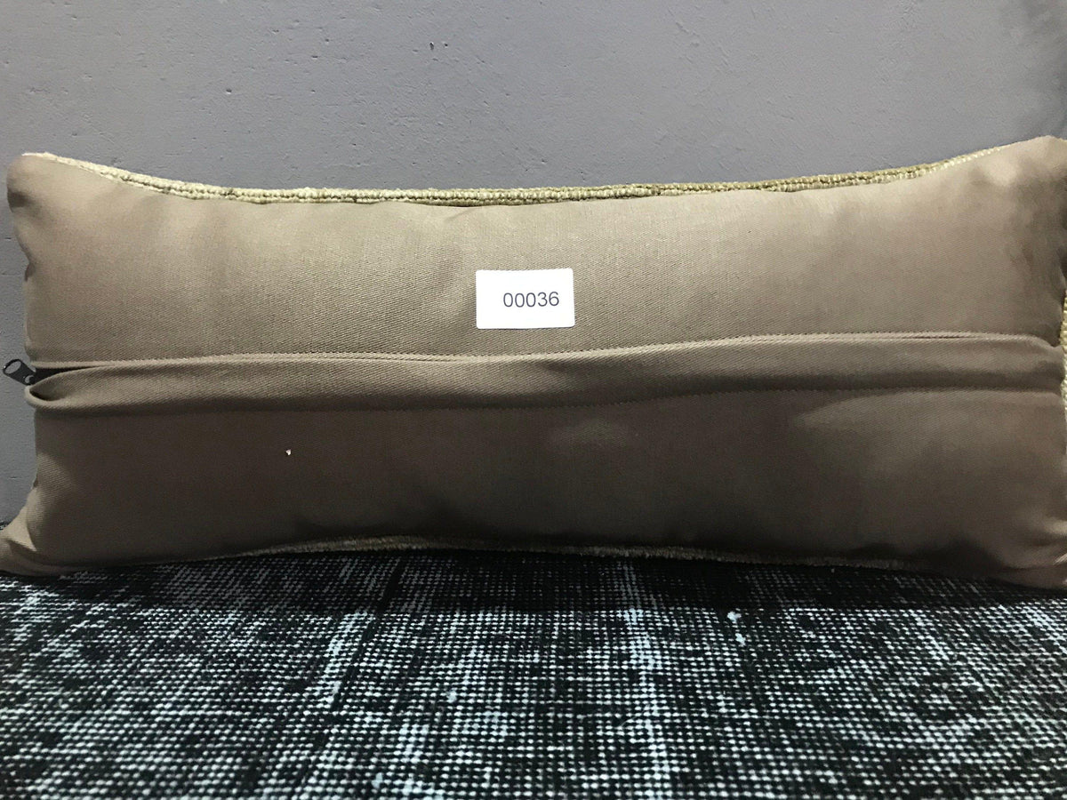 Additional view of the brown Turkish throw pillow.