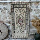 Red 3' x 6' turkish geometric rug with traditional design, handmade in Turkey – Cullen.