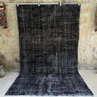 Gray 6' x 10' turkish overdyed rug with overdyed design, handmade in Turkey – Cate.