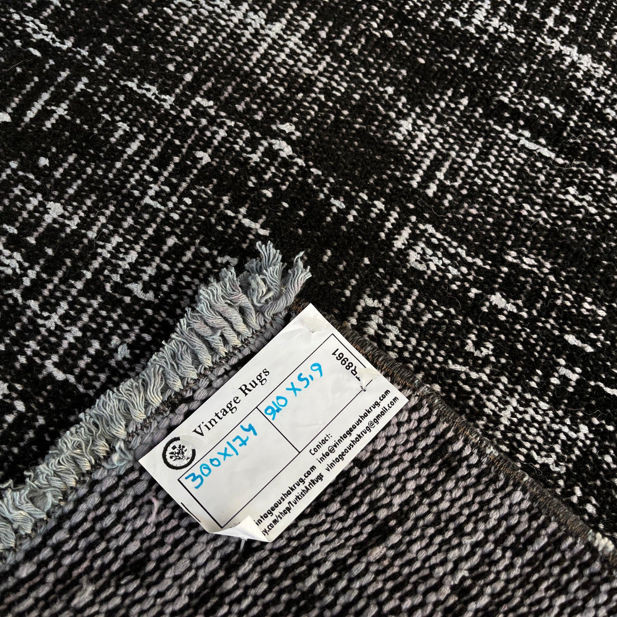 1970s gray turkish overdyed rug with overdyed design, hand-knotted weave and low pile.