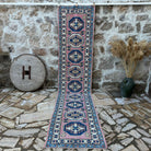 Pink 3' x 12' turkish runner rug with traditional design, handmade in Turkey – Ned.