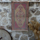 Pale Pink 2' x 4' vintage area rug with traditional design, handmade in Turkey – Nolan.