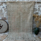 Pale Pink 5' x 9' vintage distressed rug with medallion design, handmade in Turkey – Gary.