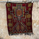 Red 3' x 3' vintage flatweave rug with traditional design, handmade in Turkey – Marcus.