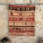 Red 3' x 4' vintage flatweave rug with traditional design, handmade in Turkey – Claudia.