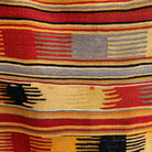 Yellow 3' x 4' vintage Turkish flatweave rug in wool and cotton, shown on the floor.