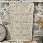 Beige 4' x 7' vintage floral rug with geometric design, handmade in Turkey – Daniel.
