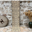 Pale Blue 2' x 8' vintage floral runner rug with traditional design, handmade in Turkey – Noyce.