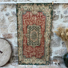 Red 4' x 7' vintage geometric rug with traditional design, handmade in Turkey – Troy.