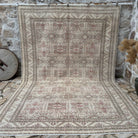 Pale Beige 9' x 13' vintage kayseri rug with neutral design, handmade in Turkey – Hill.