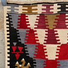 Blue 2' x 3' vintage Turkish kilim rug in wool and cotton, shown on the floor.