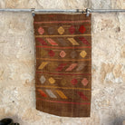 Brown 2' x 4' vintage kilim rug with traditional design, handmade in Turkey – Gibson.