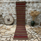 Brown 3' x 12' vintage kilim runner rug with striped design, handmade in Turkey – Zarah.