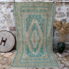 Pale Green 5' x 10' vintage large rug with traditional design, handmade in Turkey – Halle.