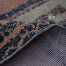 Additional view of the orange vintage Turkish mini runner, hand-knotted in wool and cotton.