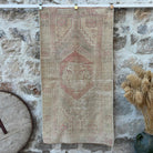 Pale Red 3' x 6' vintage oriental rug with neutral design, handmade in Turkey – Farley.