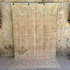 Beige 5' x 8' vintage oriental rug with medallion design, handmade in Turkey – Nettie.