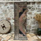 Pink 3' x 8' vintage oriental runner rug with traditional design, handmade in Turkey – Alcott.