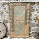 Blue 4' x 7' vintage oushak rug with traditional design, handmade in Turkey – Zofia.