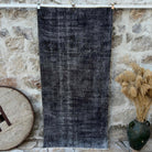 Black 3' x 7' vintage overdyed rug with overdyed design, handmade in Turkey – Porter.
