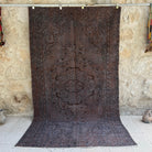 Gray 5' x 9' vintage overdyed rug with overdyed design, handmade in Turkey – Harlem.
