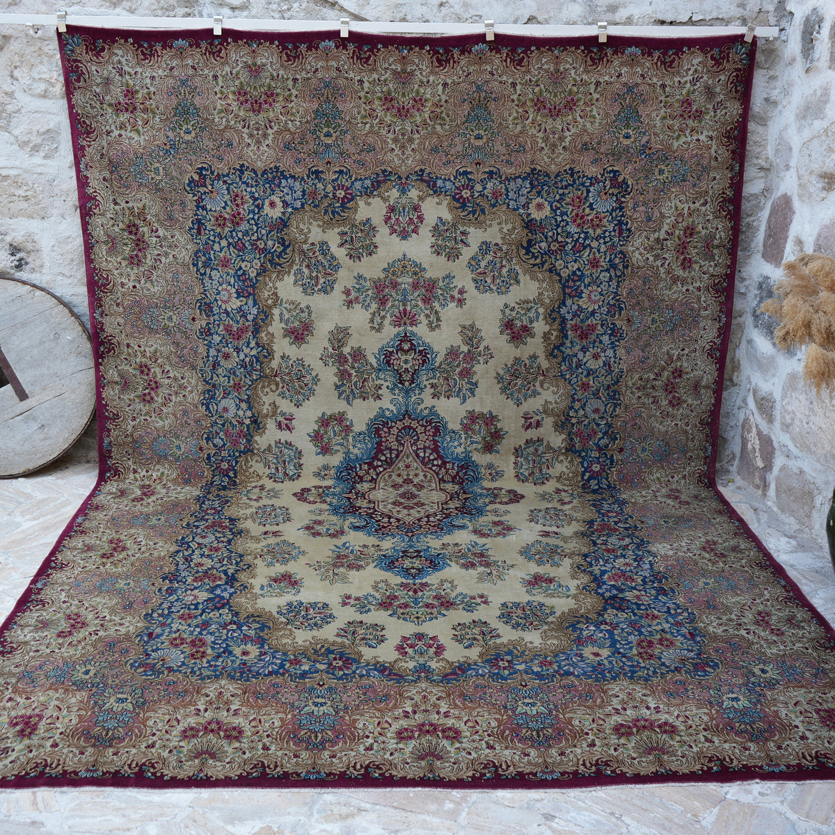 Colorful 10' x 14' vintage persian rug with traditional design, handmade in Persian – Mala.