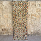 Beige 3' x 7' vintage runner rug with traditional design, handmade in Turkey – Pell.