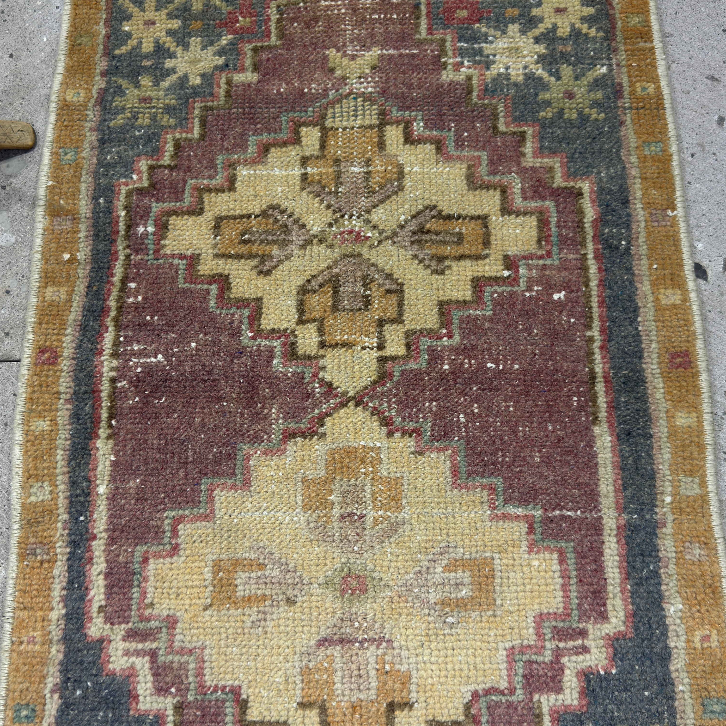 1970s gray vintage Turkish traditional rug with traditional design, hand-knotted weave and low pile.