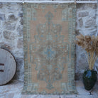 Orange 4' x 8' vintage traditional rug with traditional design, handmade in Turkey – Ketty.