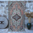 Orange 4' x 8' vintage traditional rug with traditional design, handmade in Turkey – Rahel.
