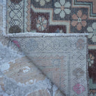 1970s orange vintage Turkish traditional rug with traditional design, hand-knotted weave and low pile.