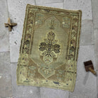 Red 2' x 3' vintage turkish carpet with traditional and neutral design, handmade in Turkey – Gabi.