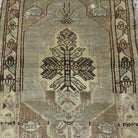 1970s red vintage turkish carpet with traditional and neutral design, hand-knotted weave and low pile.