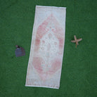Pale Red 1' x 3' vintage turkish rug with neutral design, handmade in Turkey – Churchill.
