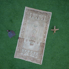 Brown 2' x 3' vintage turkish rug with neutral design, handmade in Turkey – Rainey.