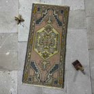 Pink 2' x 3' vintage turkish rug with traditional design, handmade in Turkey – Warner.