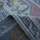 Additional view of the pink vintage turkish rug, hand-knotted in wool and cotton.
