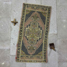 Pink 2' x 4' vintage turkish rug with traditional design, handmade in Turkey – Kristal.