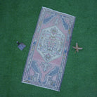 Pink 2' x 4' vintage turkish rug with traditional design, handmade in Turkey – Robertson.